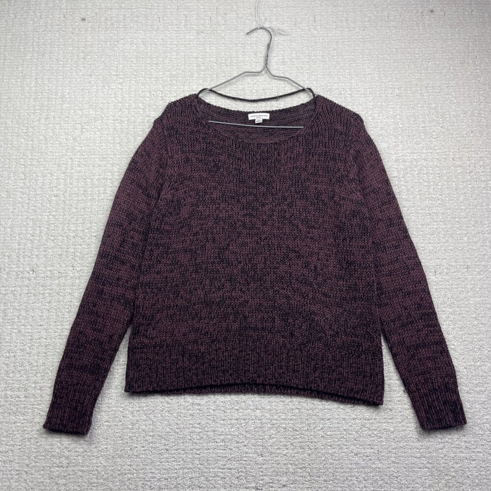 JDY Jacqueline De young Crochet knitted long sleeve Wine Red Jumper Women Sz M